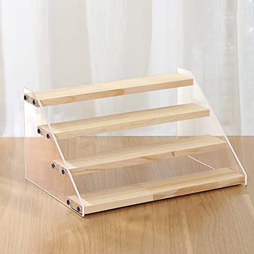 KLOVA Mehrzweck Display Riser Rack Ständer Durchsichtiges Holz 2/3/4-Tier Stufenregal Puppen Figur ...